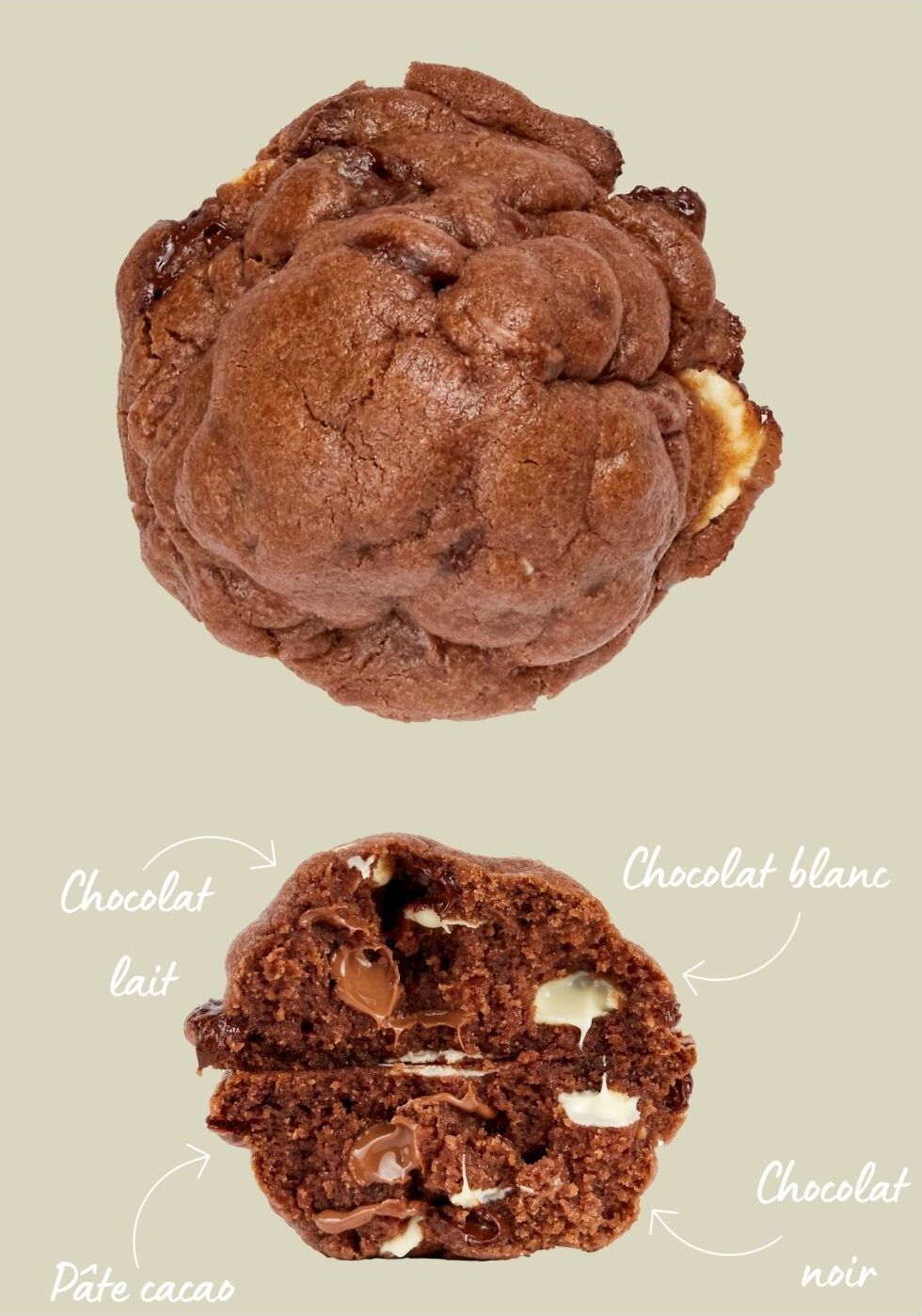 Cookie 3 chocolats